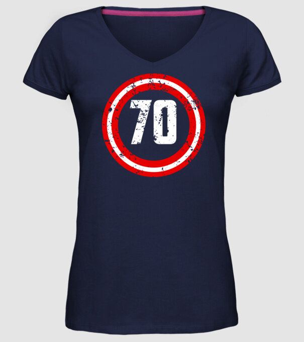 Birthday captain 70 Years old model albastru închis pe tricou