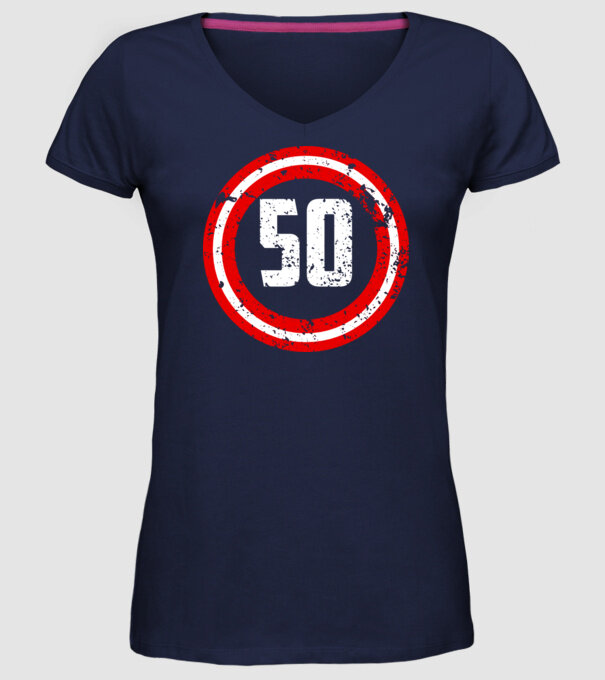 Birthday captain 50 Years old model albastru închis pe tricou