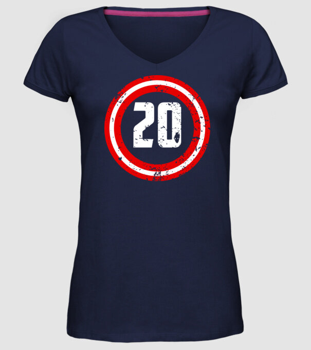 Birthday captain 20 Years old model albastru închis pe tricou