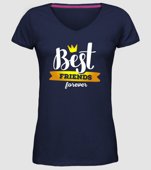 Best friends forever model albastru închis pe tricou