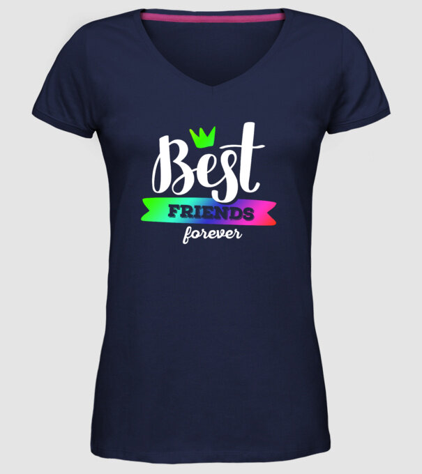 Best friends forever model albastru închis pe tricou