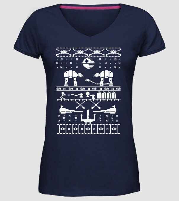 crăciun cu Walker model albastru închis pe tricou