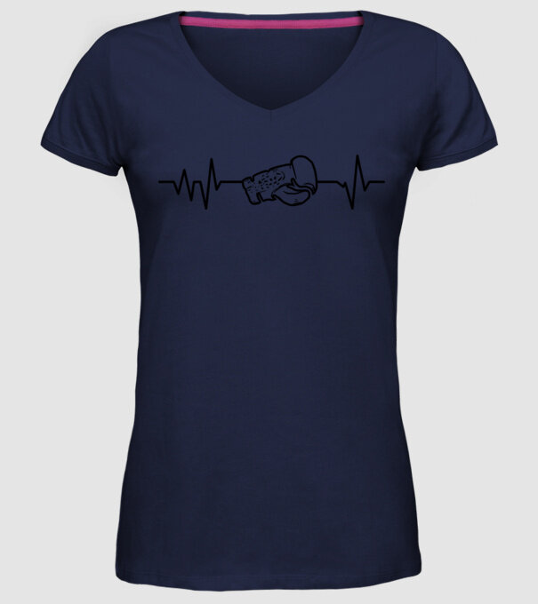 Box EKG model albastru închis pe tricou