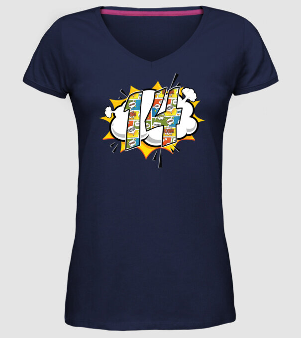Birthday Comic Number 14 model albastru închis pe tricou