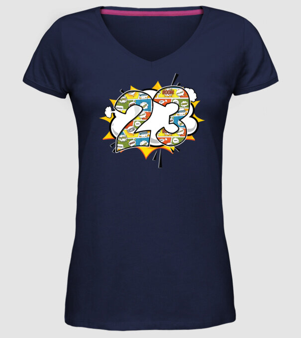 Birthday Comic Number 23 model albastru închis pe tricou