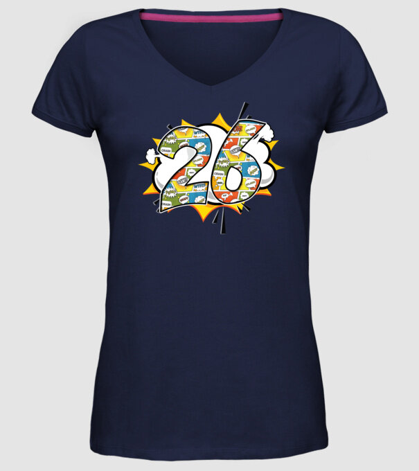 Birthday Comic Number 26 model albastru închis pe tricou