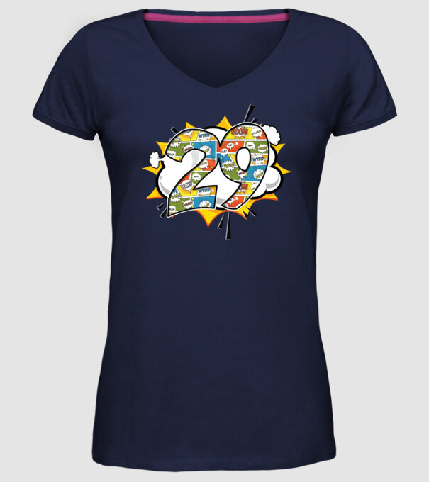 Birthday Comic Number 29 model albastru închis pe tricou