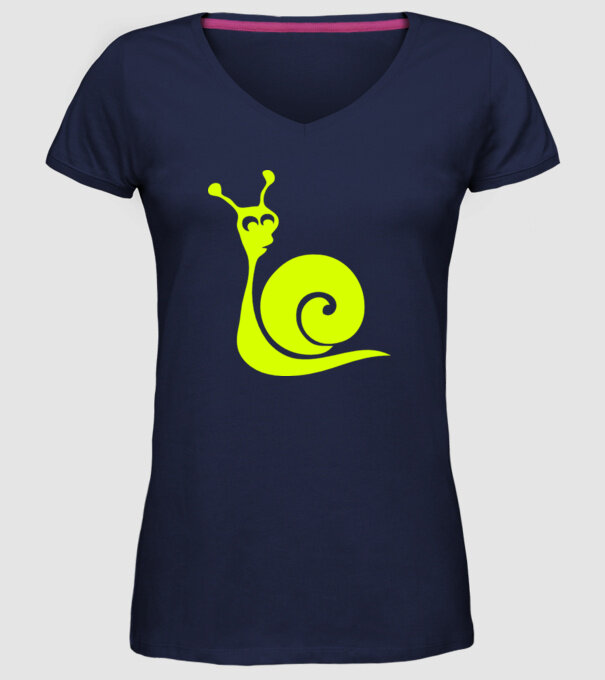 Snail model albastru închis pe tricou