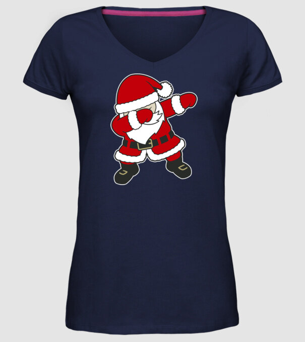 Dabbing Santa model albastru închis pe tricou