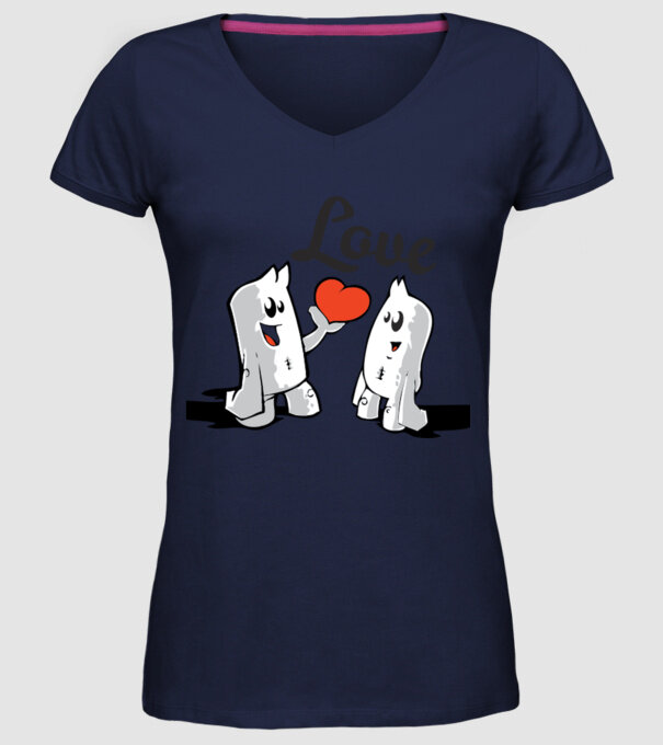 dragoste interesantă model albastru închis pe tricou