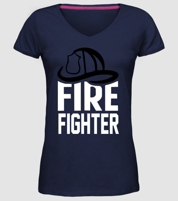 Fire fighter model albastru închis pe tricou