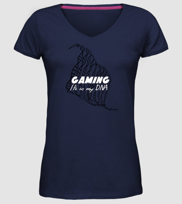Gamer DNA model albastru închis pe tricou