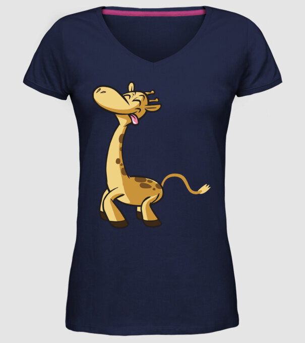 Giraffe model albastru închis pe tricou