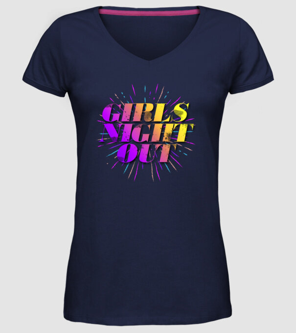 Girls Night Out model albastru închis pe tricou