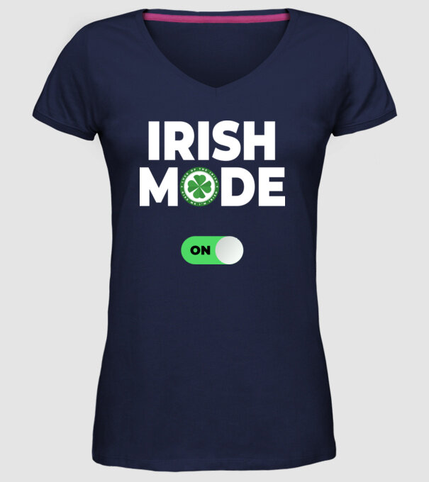 Irish mode on! model albastru închis pe tricou