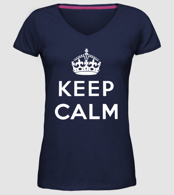 keep calm blank model albastru închis pe tricou