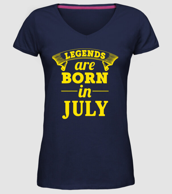 Legends are born in July model albastru închis pe tricou