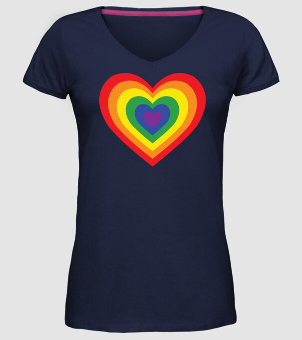 inimă lgbtq model albastru închis pe tricou