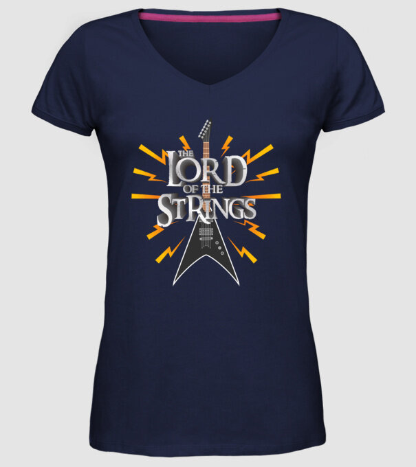 Lord of the Strings model albastru închis pe tricou