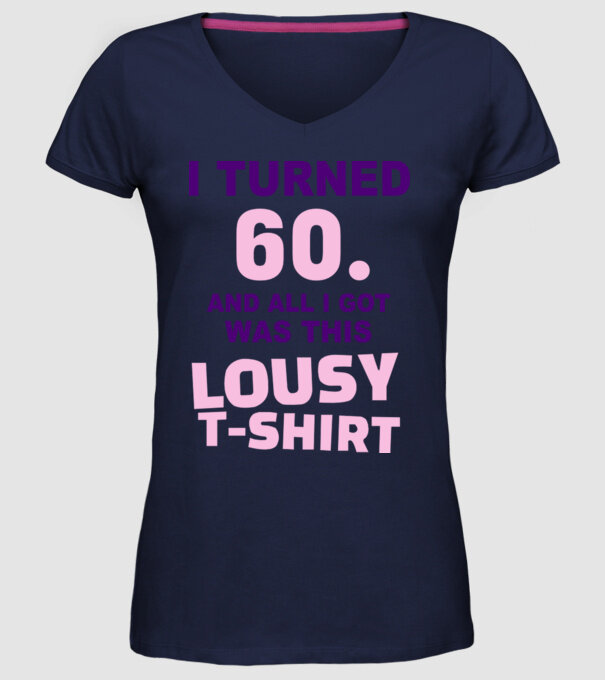 Lousy T-shirt 60 model albastru închis pe tricou