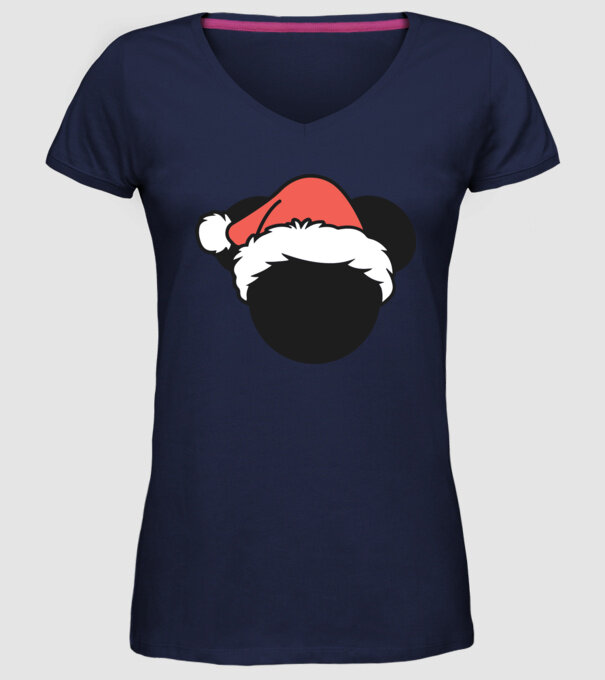 Crăciun Mickey model albastru închis pe tricou