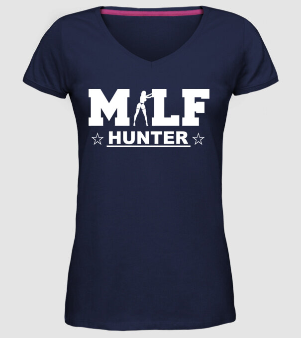 Milf model albastru închis pe tricou