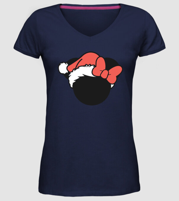Crăciun Minnie model albastru închis pe tricou