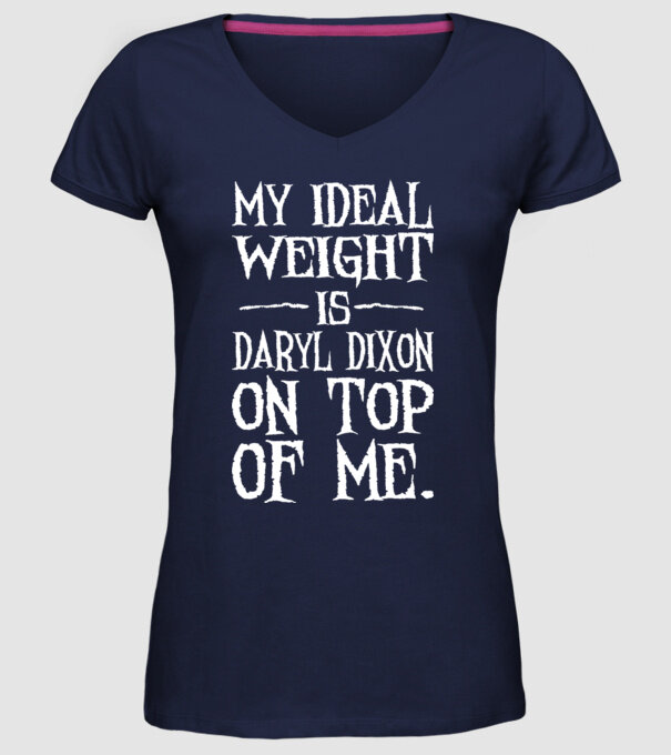 My ideal wight is dixon on me model albastru închis pe tricou