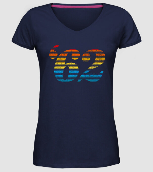 Retro Birthday 1962 model albastru închis pe tricou