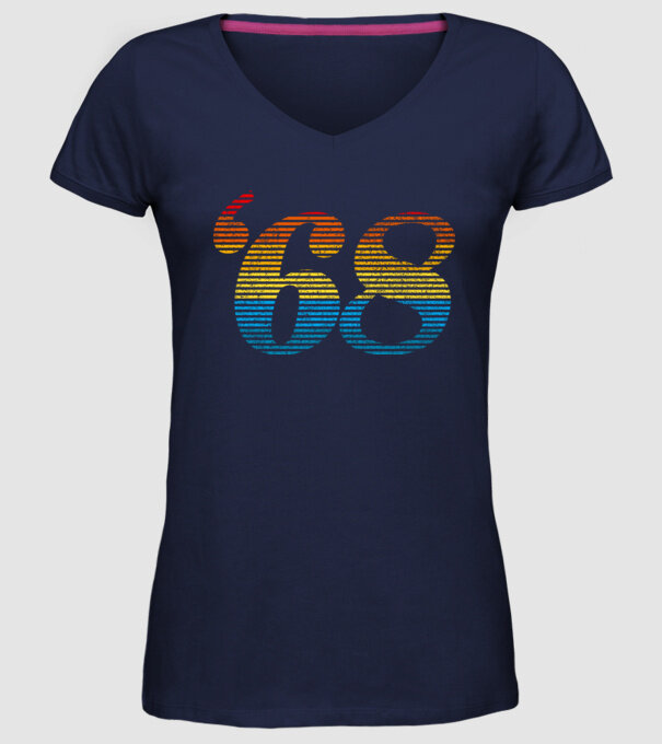 Retro Birthday 1968 model albastru închis pe tricou