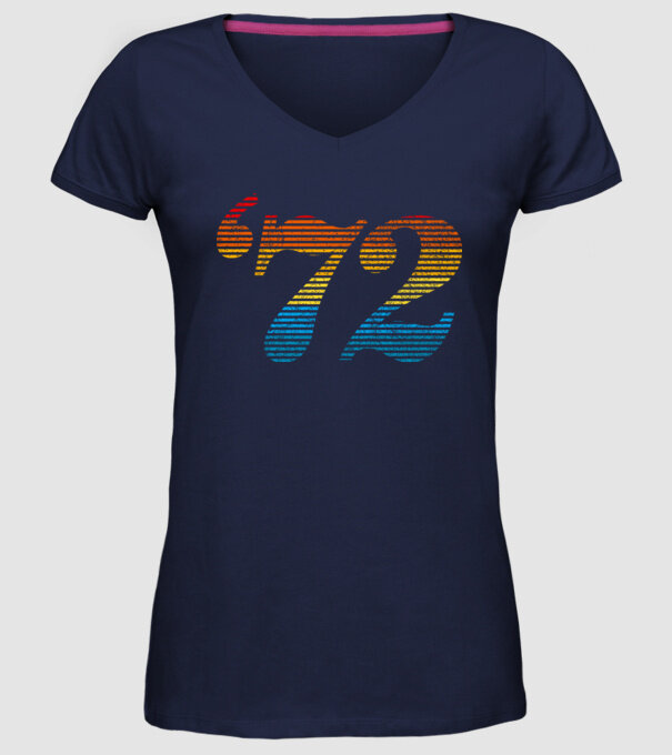 Retro Birthday 1972 model albastru închis pe tricou