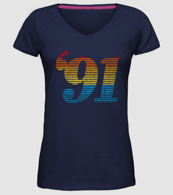 Retro Birthday 1991 model albastru închis pe tricou