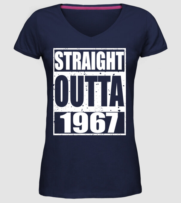 Straight Outta - 1977 model albastru închis pe tricou