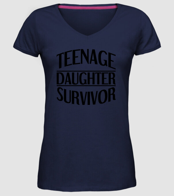 teenage daughter survivor model albastru închis pe tricou