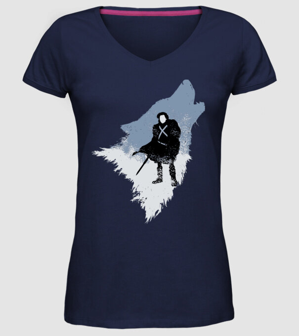 The Wolf model albastru închis pe tricou