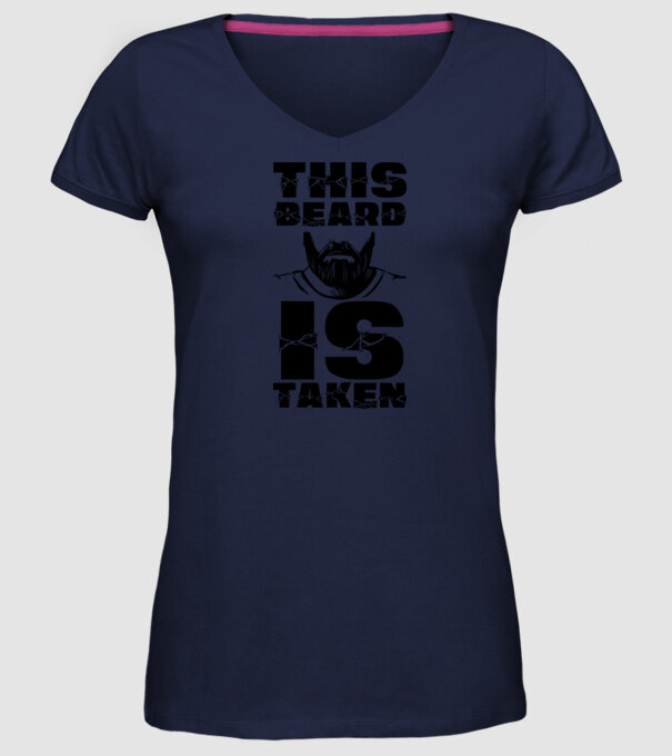 This beard is taken model albastru închis pe tricou