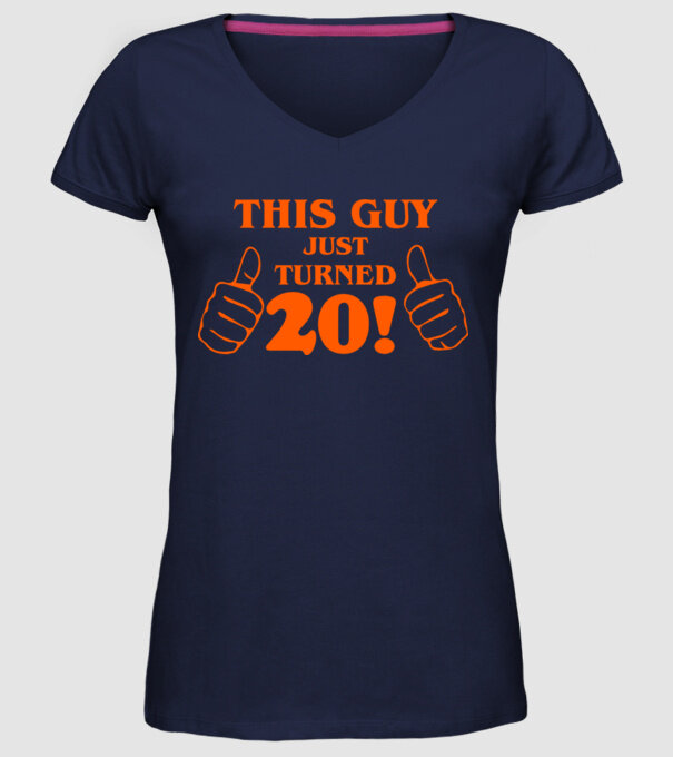 This guy just turned - 20 model albastru închis pe tricou