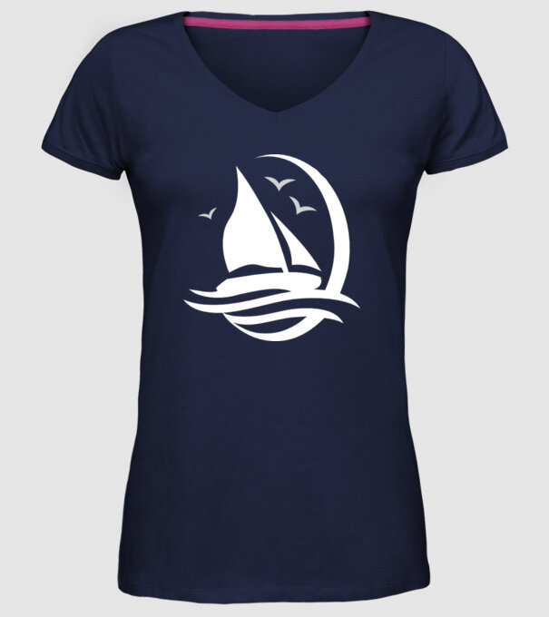 navă model albastru închis pe tricou
