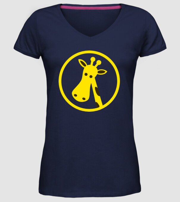 Girafă model albastru închis pe tricou