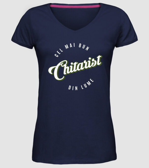 Cel mai bun Chitarist din lume model albastru închis pe tricou