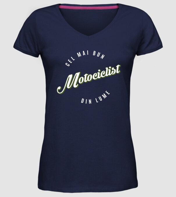 Cel mai bun Motociclist din lume model albastru închis pe tricou