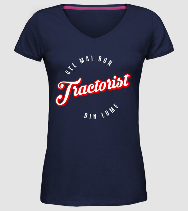 Cel mai bun TRACTORIST din lume model albastru închis pe tricou