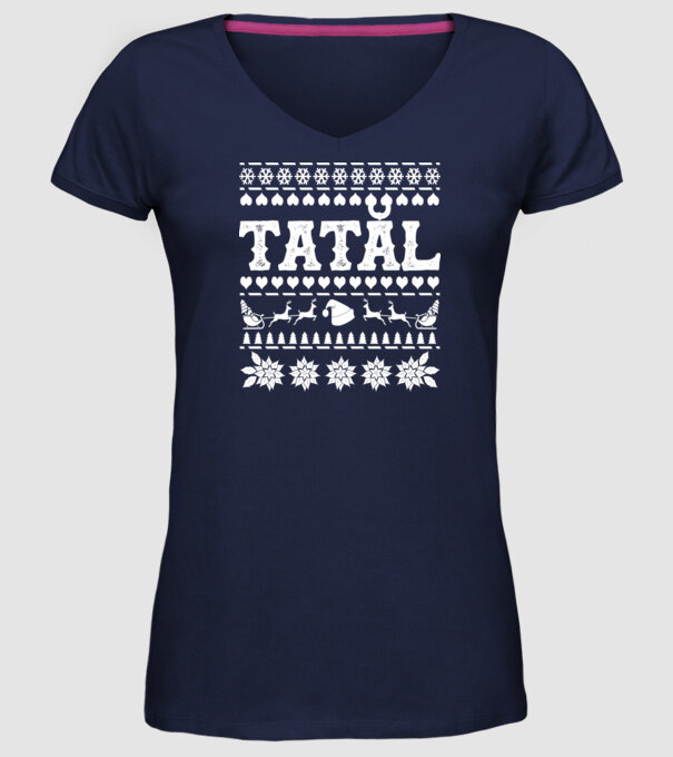 Tatăl model albastru închis pe tricou