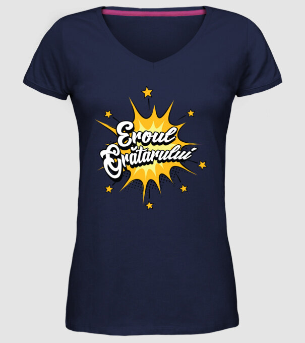 Eroul Grătarului model albastru închis pe tricou
