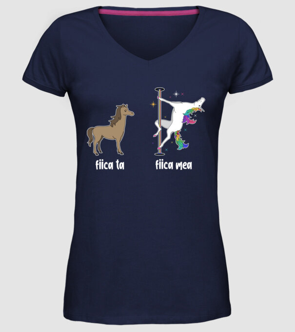 fiica ta - fiica mea model albastru închis pe tricou