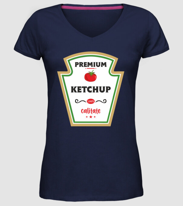 ketchup premium - calitate model albastru închis pe tricou