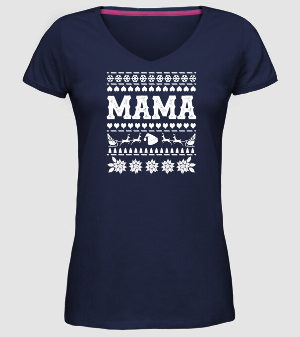 mama model albastru închis pe tricou