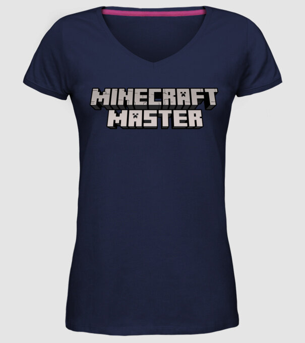Minecraft Master model albastru închis pe tricou