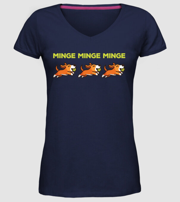 MINGE MINGE MINGE model albastru închis pe tricou
