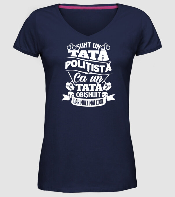 Sunt un tată polițist model albastru închis pe tricou